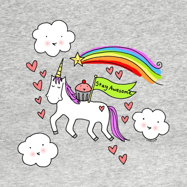 Stay Awesome Cupcake and Unicorn by unicornlove